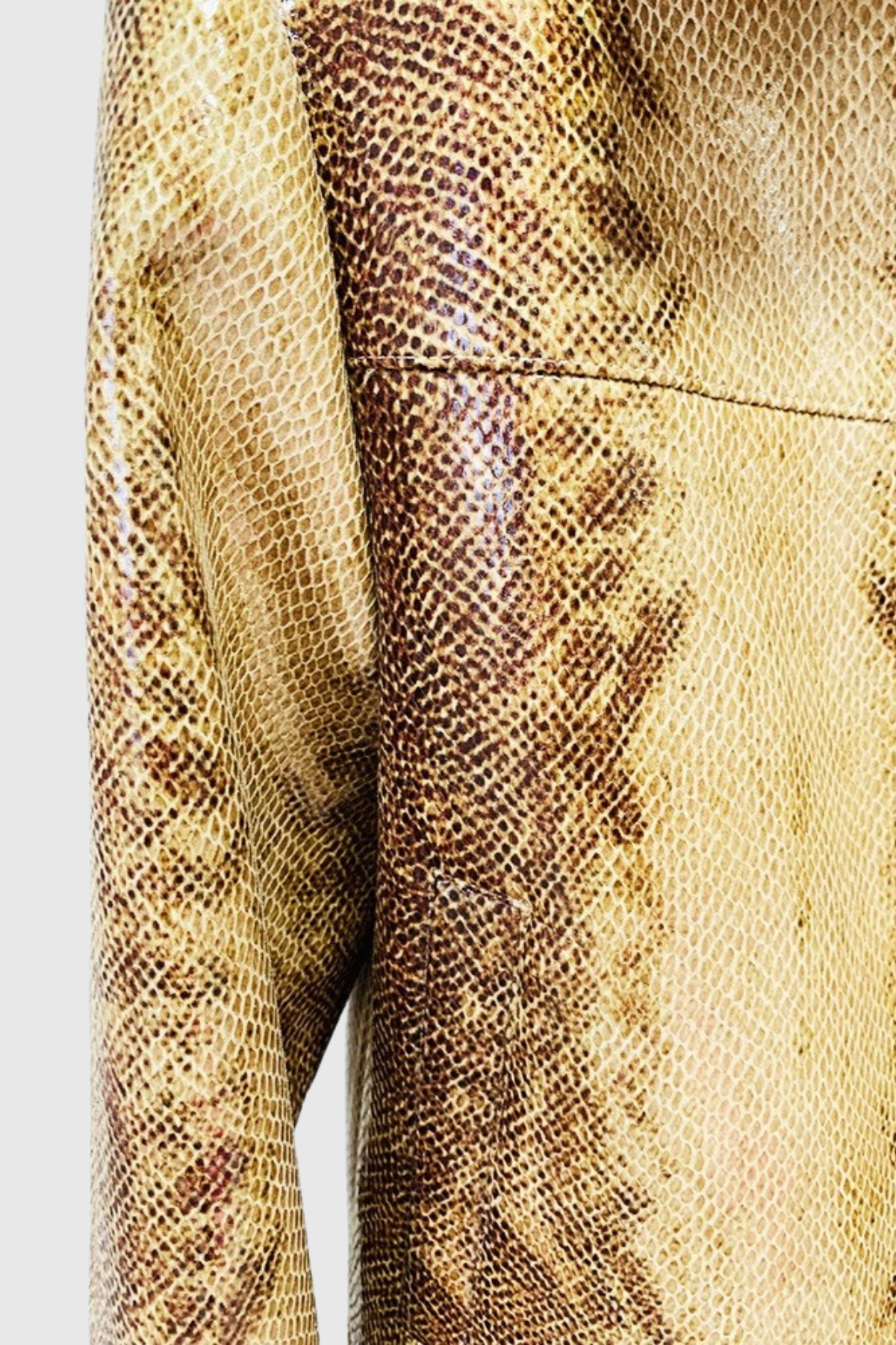 Panka Leather Snake Print Jacket