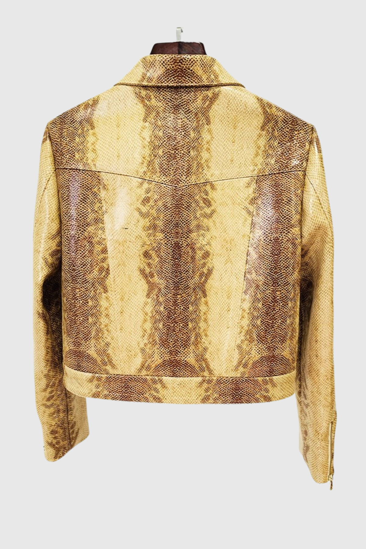 Panka Leather Snake Print Jacket