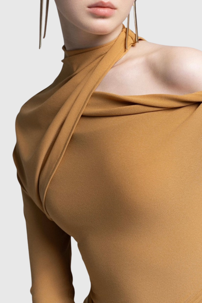 Pieda Cutout Ruched Maxi Dress - Orange
