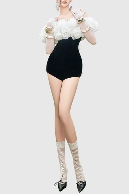 Piera Floral Appliqué Romper