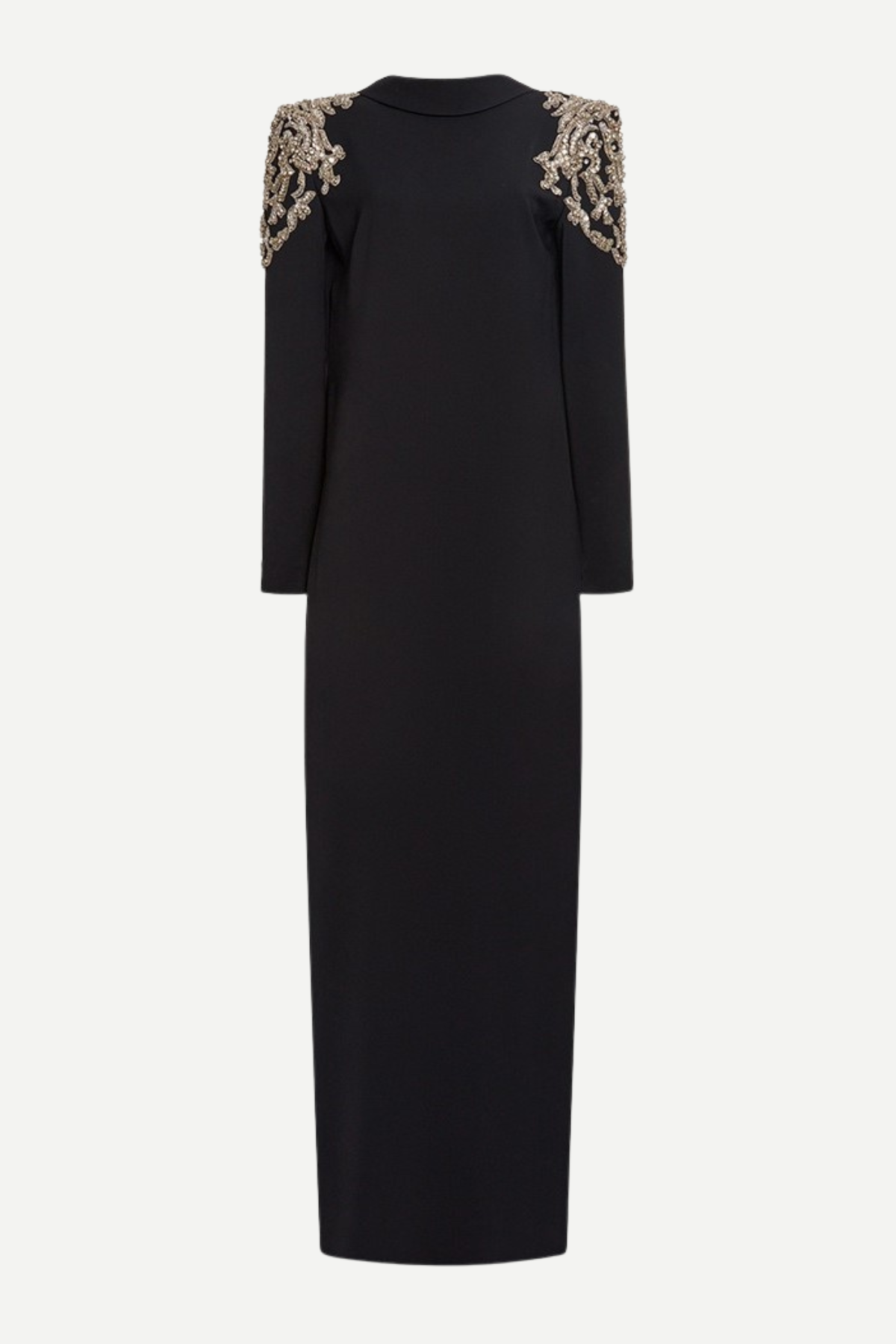Pietro Crystal Embellished Backless Maxi Blazer Dress