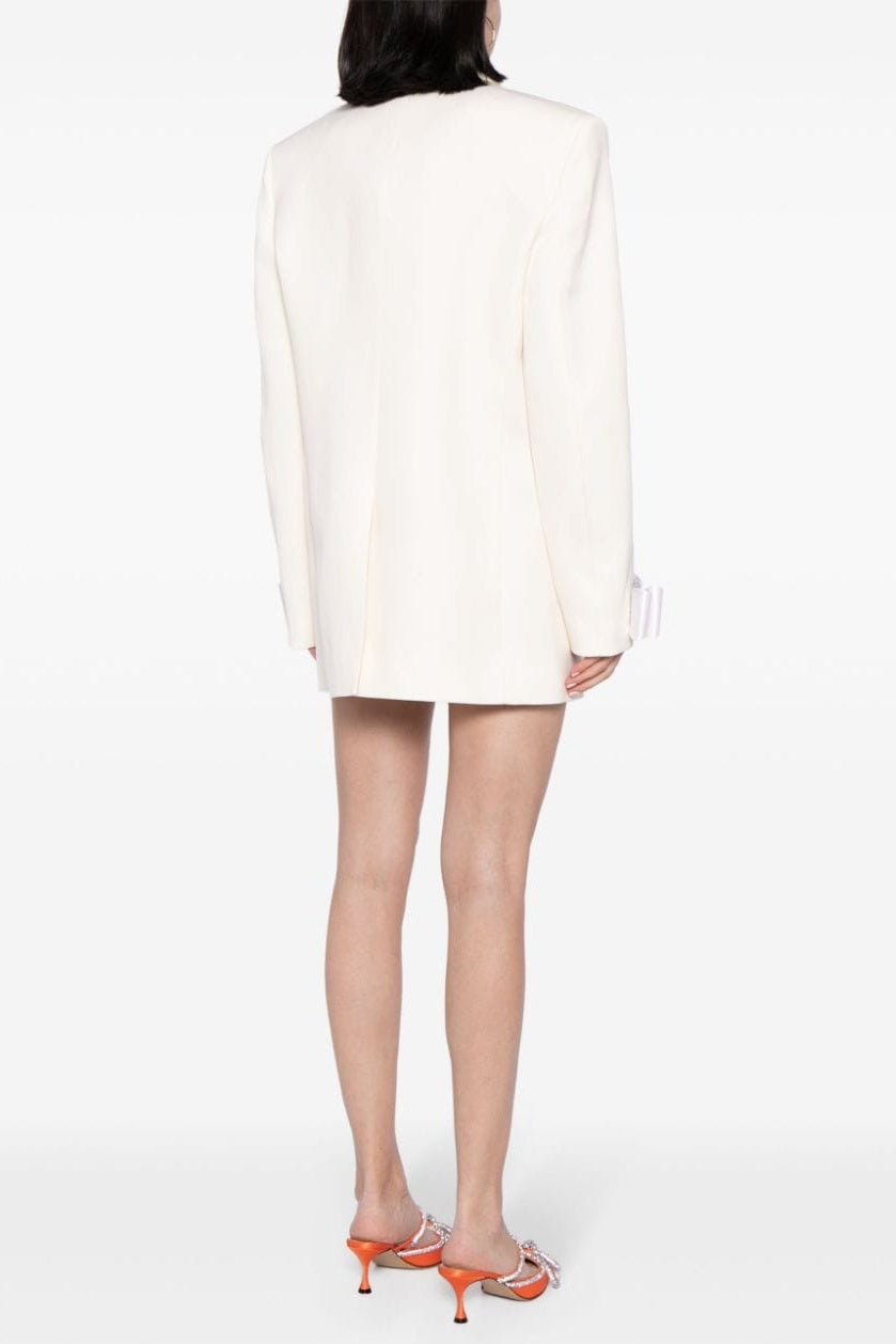 Pipa Crystal Bow-detail Blazer Dress - White