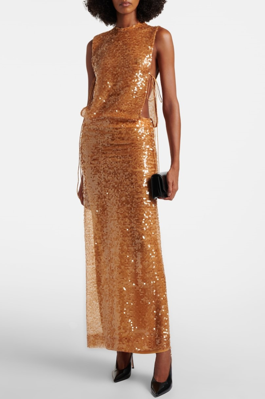 Pipita Sequin Sleeveless Maxi Dress