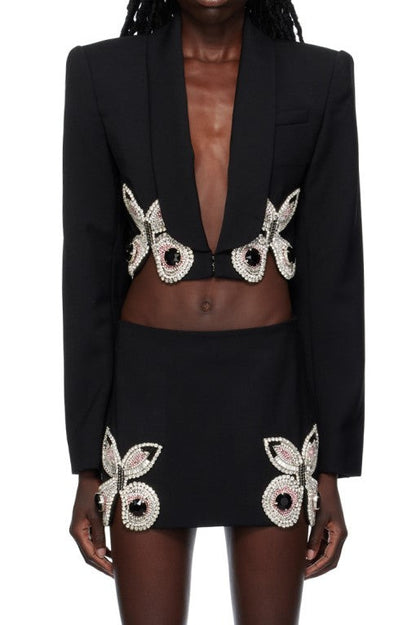 Regina Butterfly Rhinestone Blazer