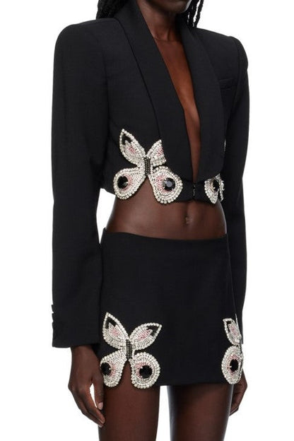 Regina Butterfly Rhinestone Blazer
