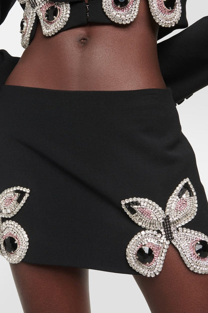 Regina Butterfly Rhinestone Skirt