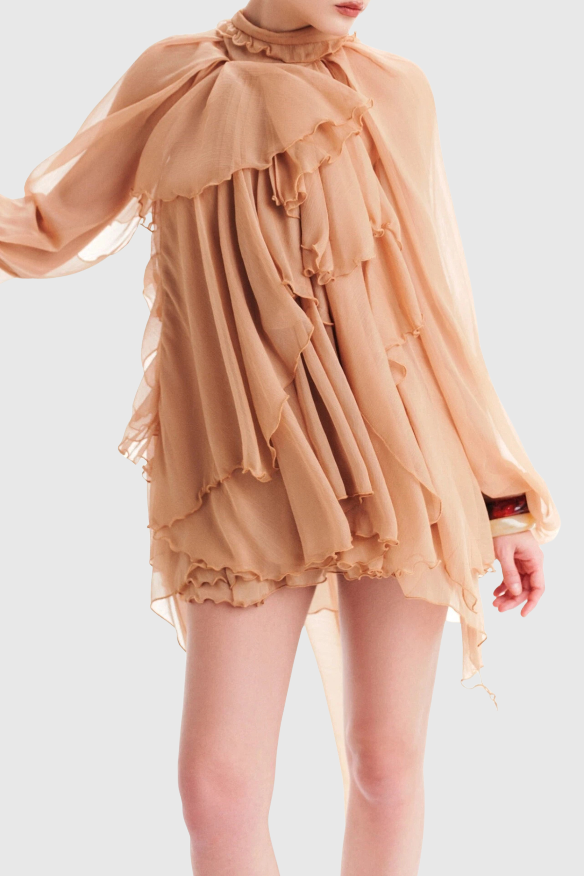 Rekha Long Sleeve Ruffle Pants Set