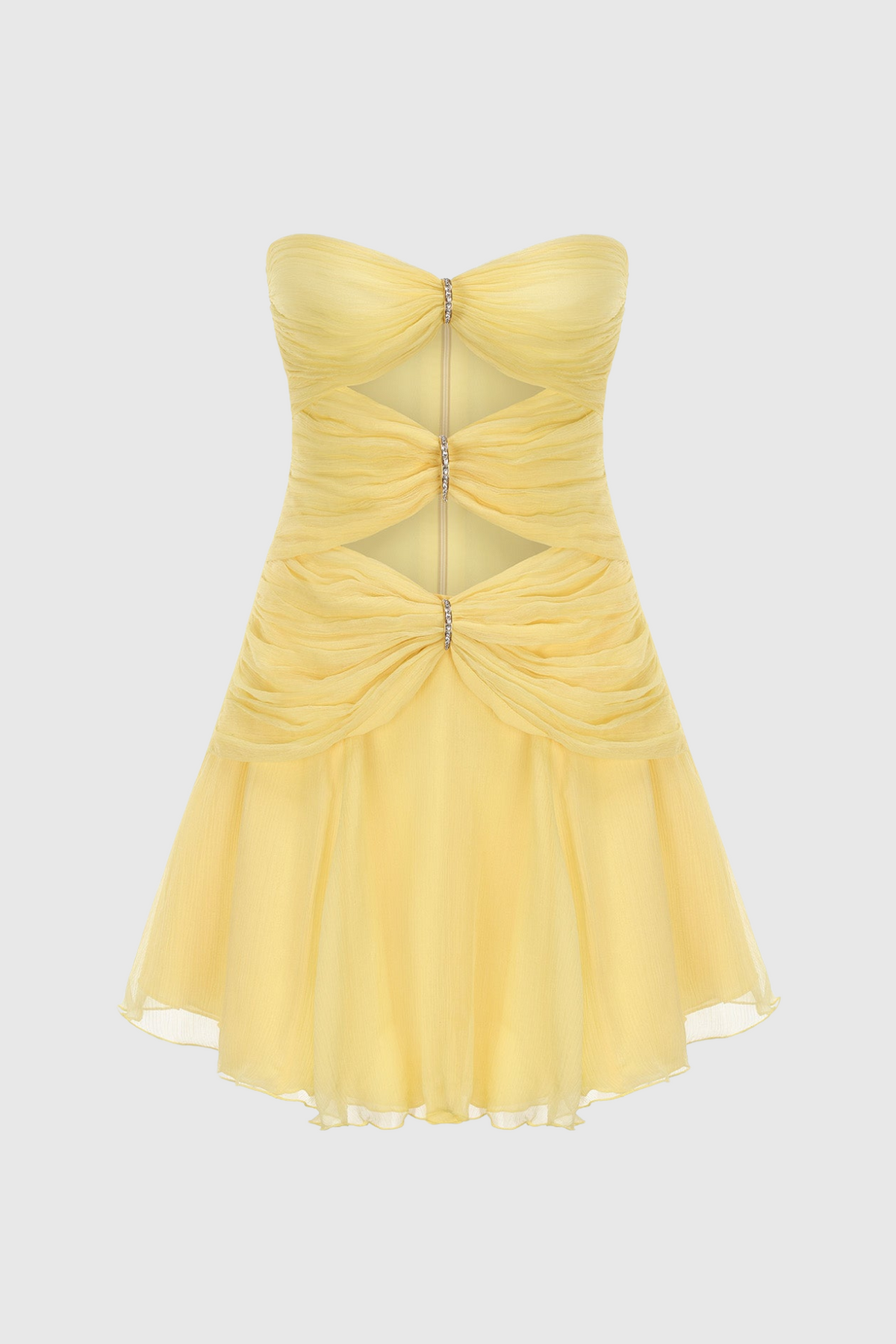 Rerynne Strapless Cutout Mini Dress - Yellow