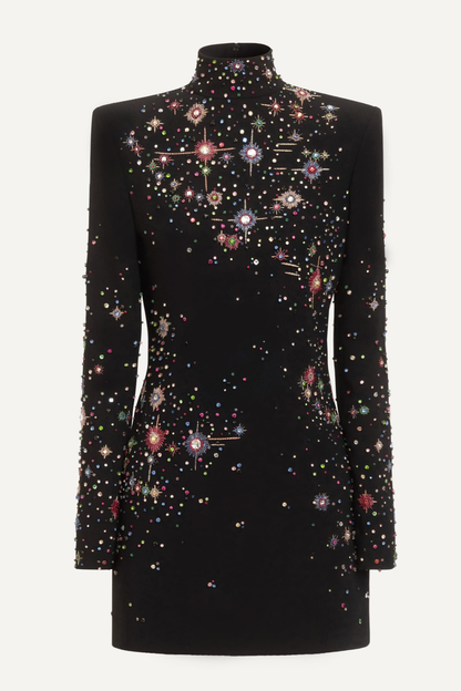 Roanya Star Crystal Embellished Mini Dress