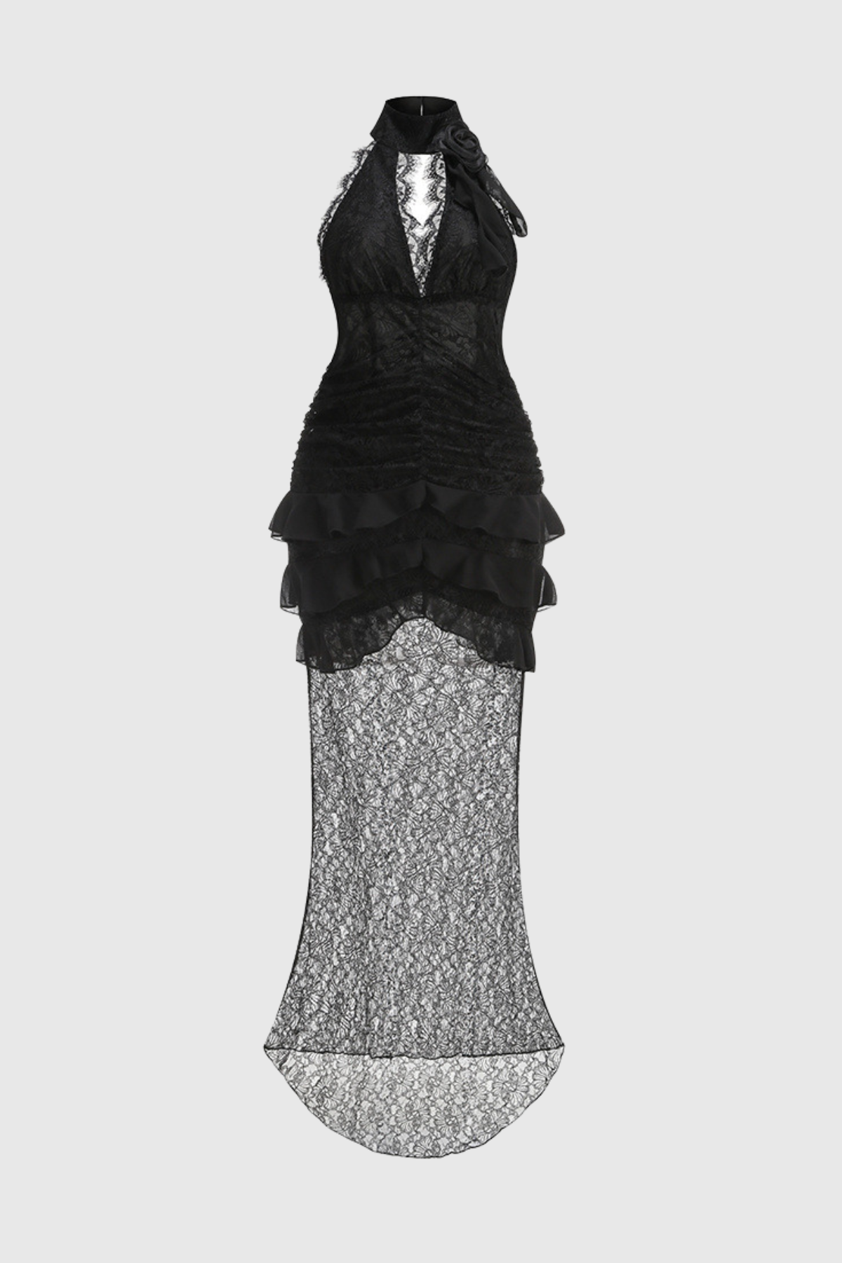 Rosha Halter Lace Maxi Dress