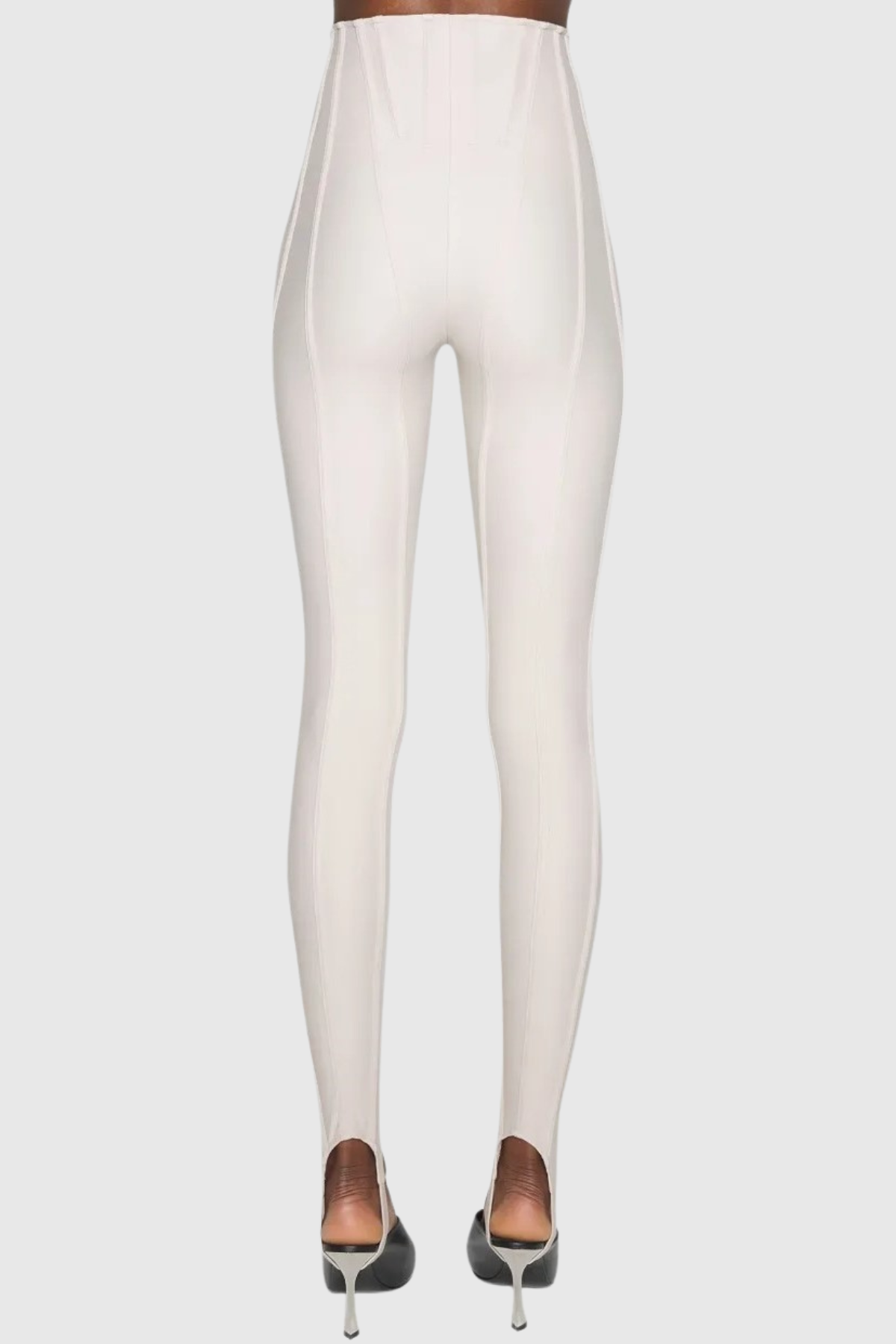 Rosina Panelled Corseted Leggings - White