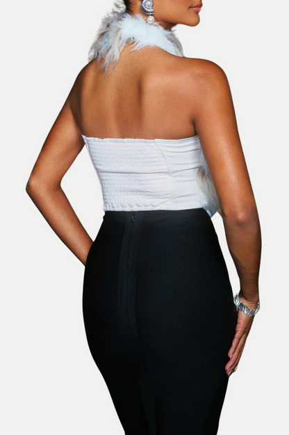 Rossetti Faux Fur Halter Top