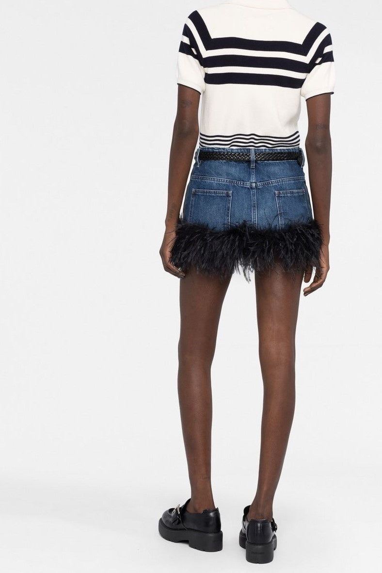 Ruth Feather Denim Skirt