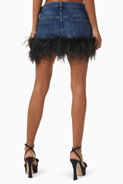 Ruth Feather Denim Skirt
