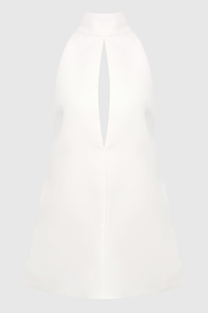 Ruven Sleeveless Cutout Mini Dress - White