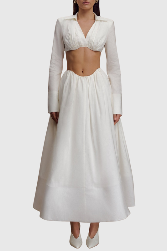 Rylea Gathered Cropped Top & Maxi Skirt Set
