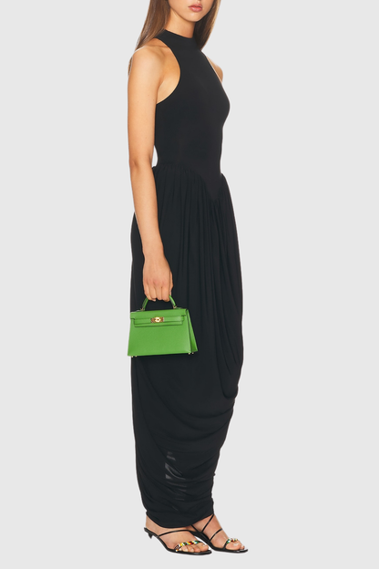 Doyle Sleeveless Ruched Maxi Dress-Black