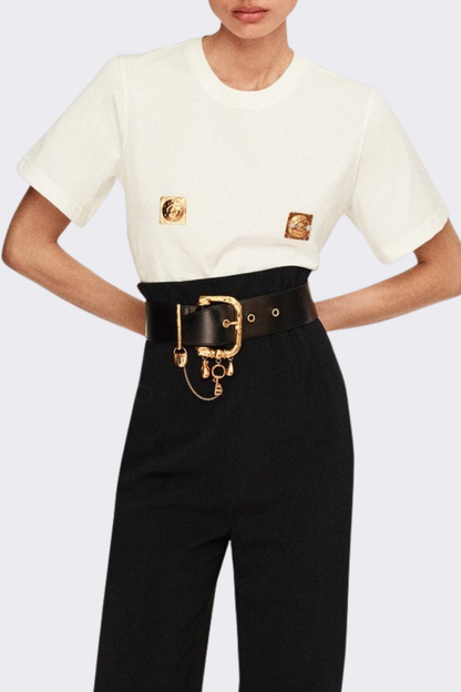 Sanja Metal Embellished T-shirt - White