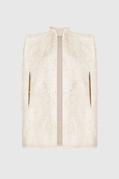 Santos Bow Jacquard Mini Dress - Beige