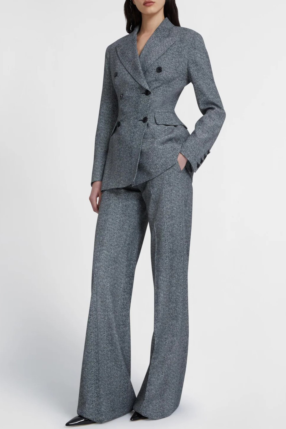 Seala Herringbone Wool Blazer