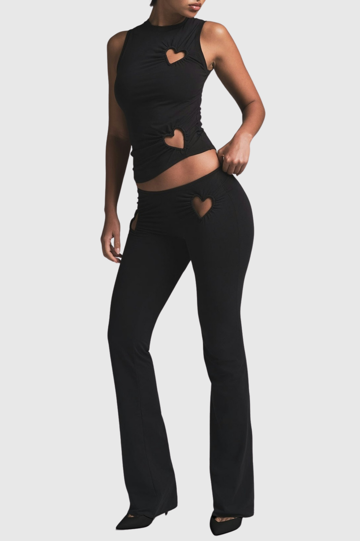 Shalita Heart Tank Top - Black