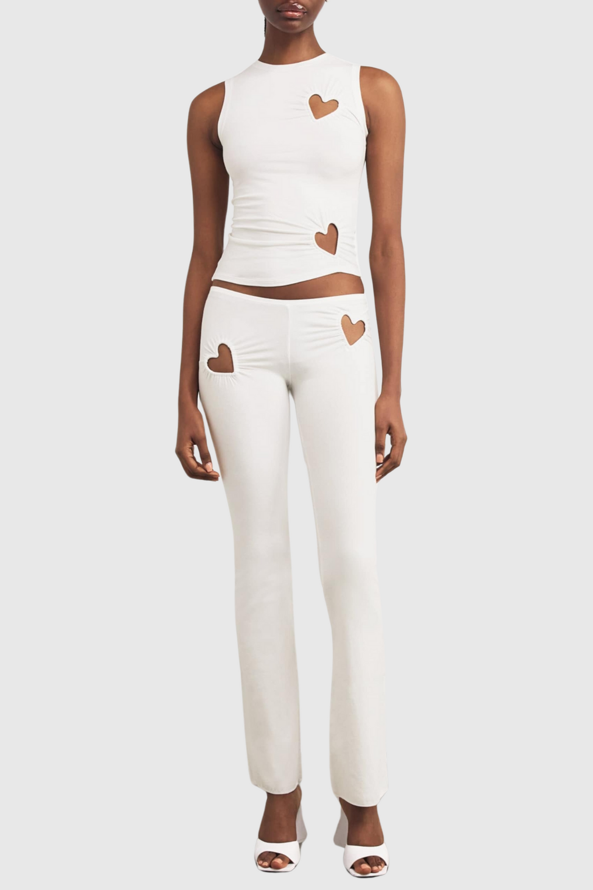 Shalita Heart Tank Top - White