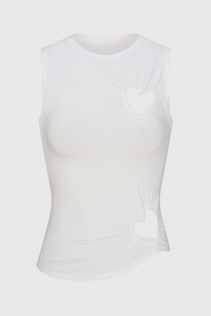 Shalita Heart Tank Top - White