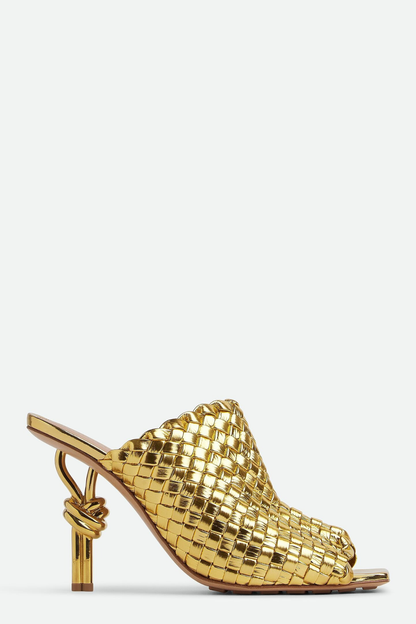 Sierrel Woven Knot Mules - Gold