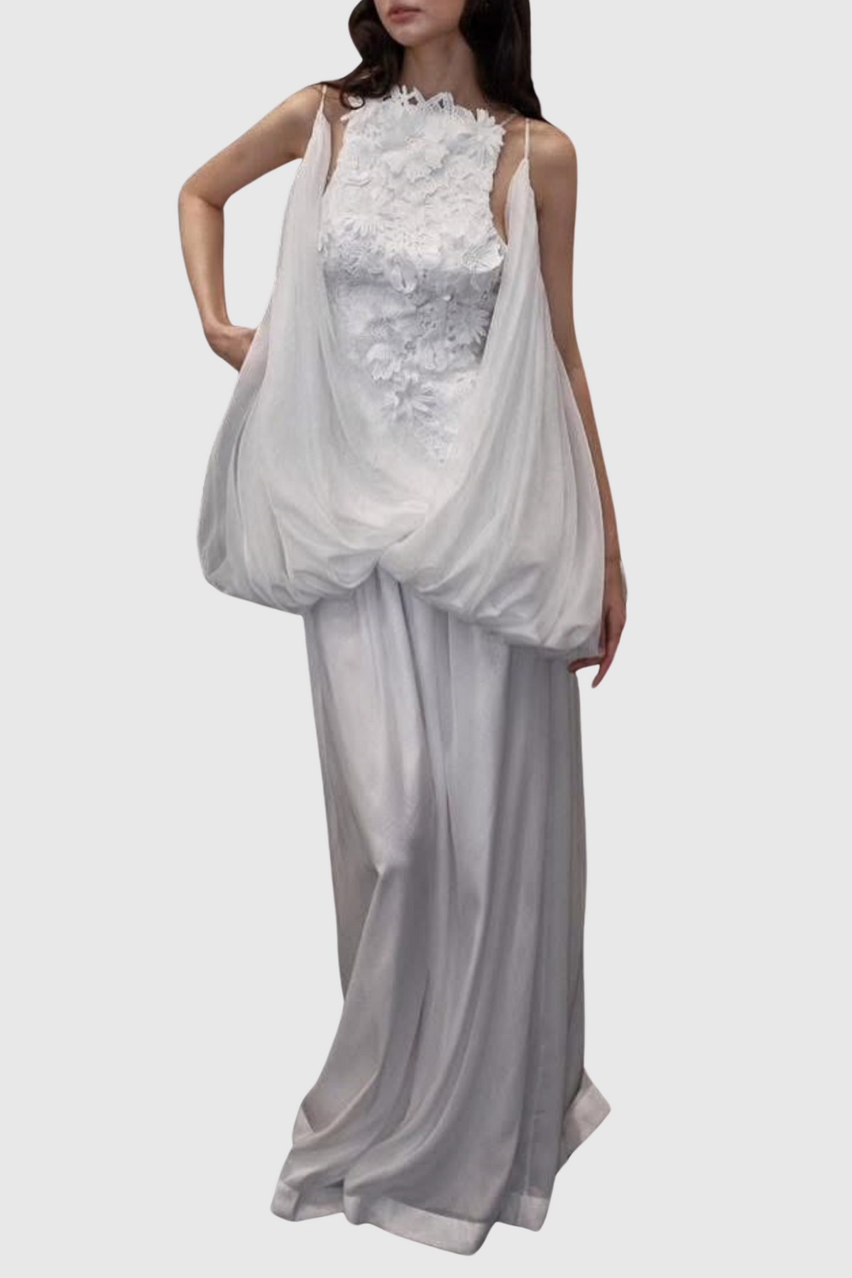 Soleka Lace Puffy Tulle Mini Dress