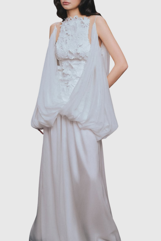 Soleka Lace Puffy Tulle Mini Dress