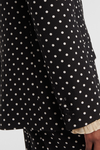 Syrita Polka Dot Bow Blazer Two Piece Set