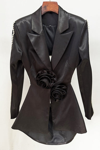 Tanith Floral Pearl Backless Blazer Set