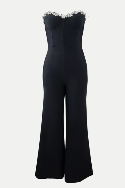 Taralynn Diamante Strapless Bandage Jumpsuit