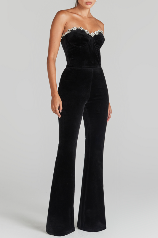 Taralynn Diamante Strapless Bandage Jumpsuit