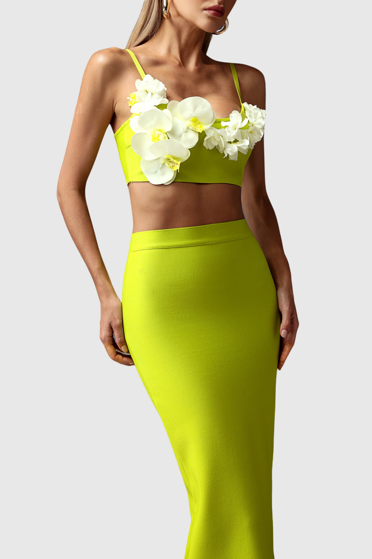 Tayne Butterfly Orchid Bandage Two Piece Set