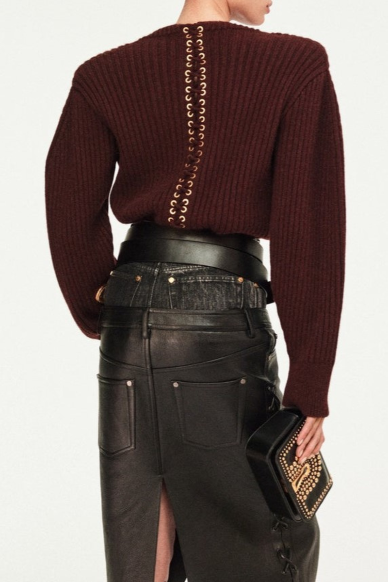 Telia Lace Up Sweater