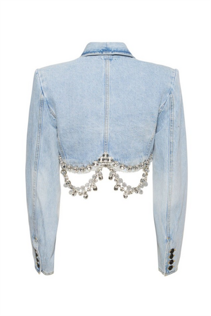 Tiana Rhinestone Denim Blazer