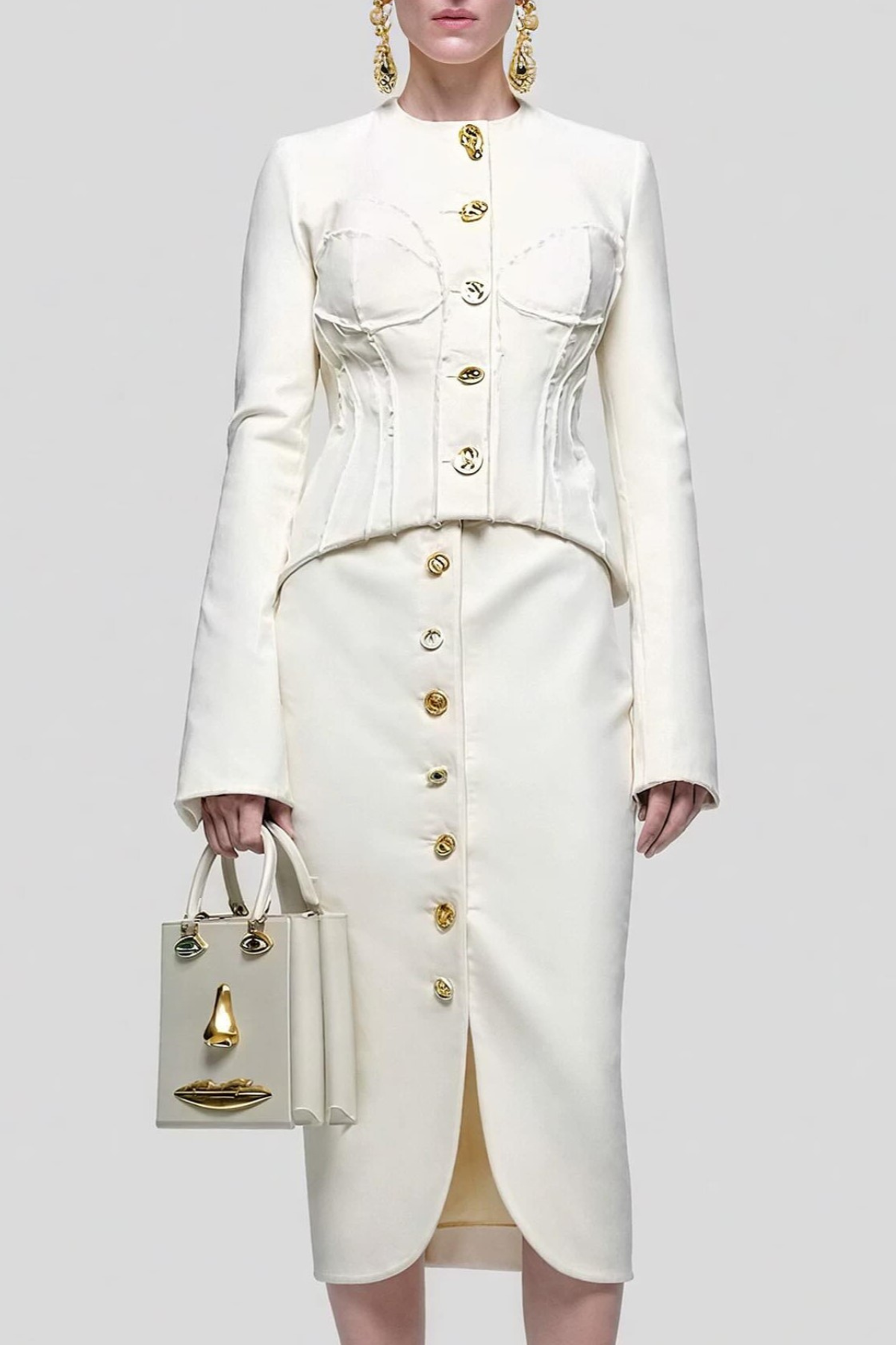 Tolliva Corset Blazer & Skirt Set