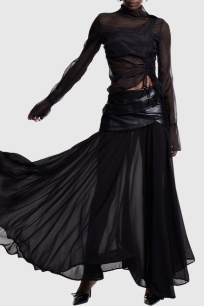Vieira Deconstruct Belted Maxi Skirt