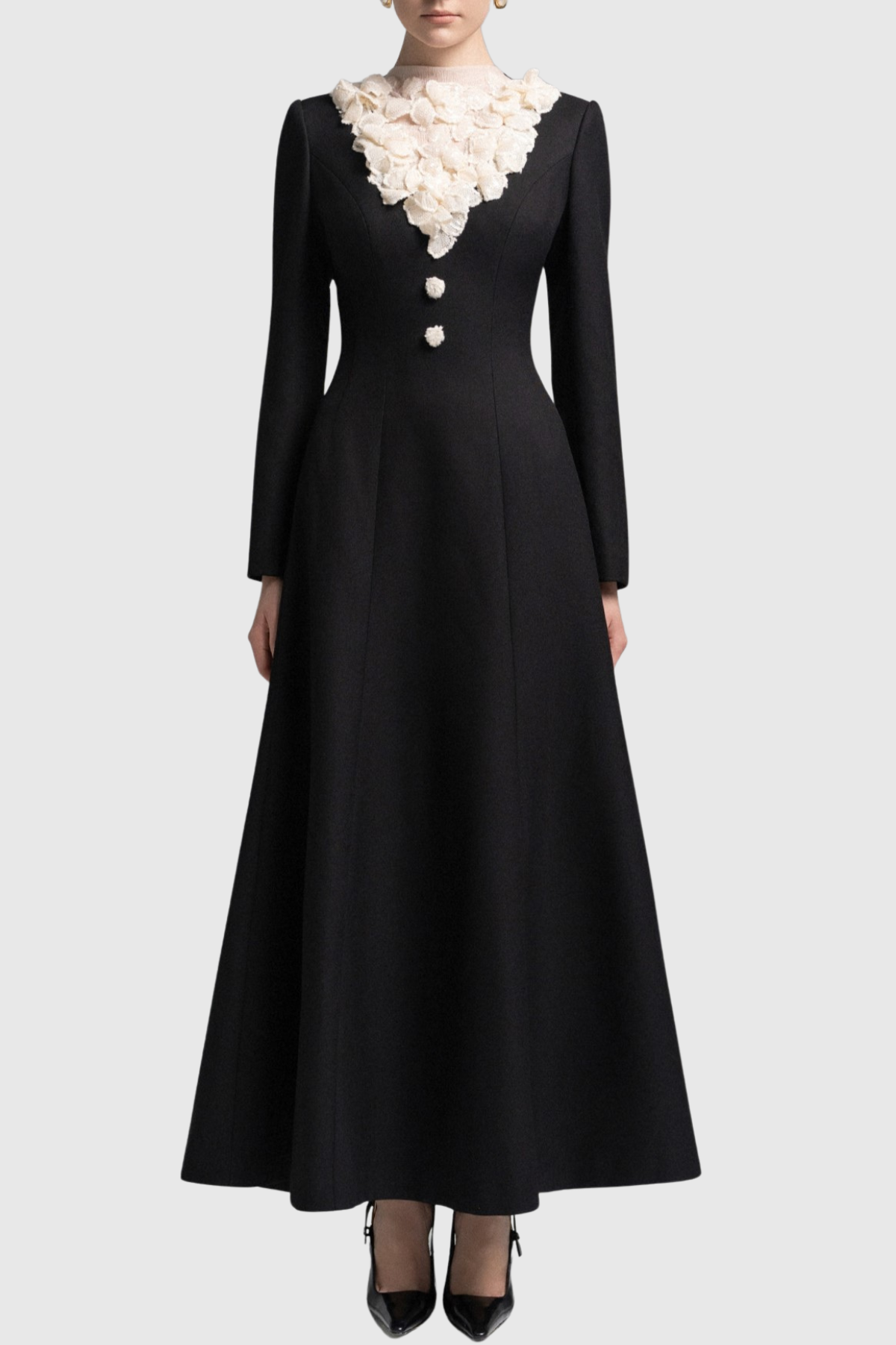 Warala Floral Sequin Embellished Maxi Dress