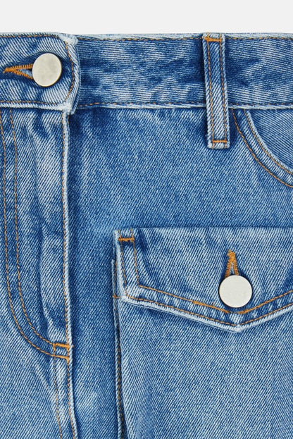 Wendy Cargo Pockets Denim Skirt