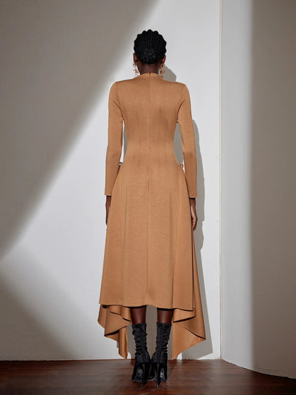 Asymmetric One-Shoulder Flowy Maxi Dress