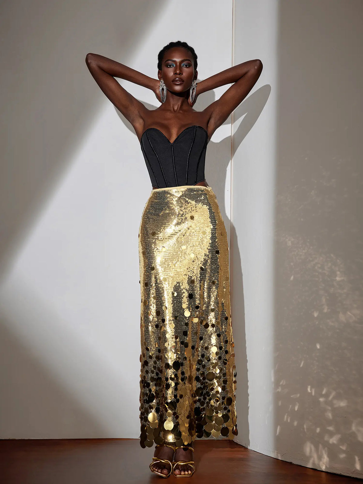 Sparkly Sequin Maxi Skirt(Just a skirt)